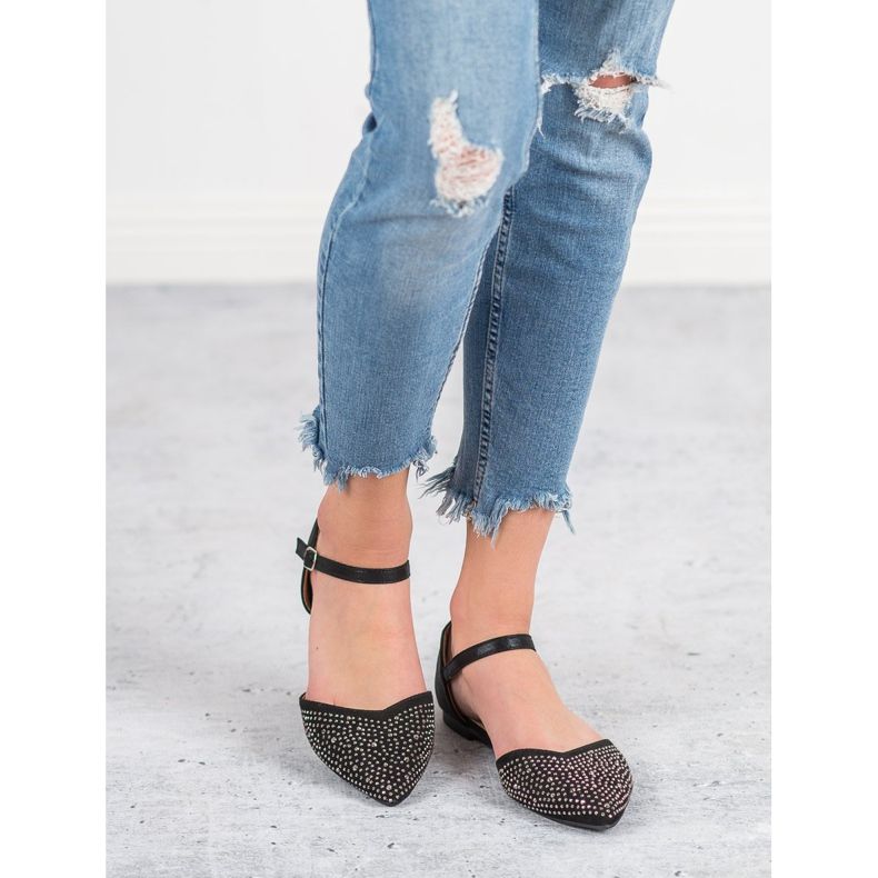 Primavera Ballerine fixate cu zirconiu cubic negru 1