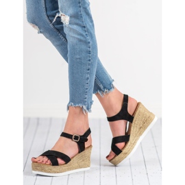 JESSY ROSS Sandale din piele neagră negru 1