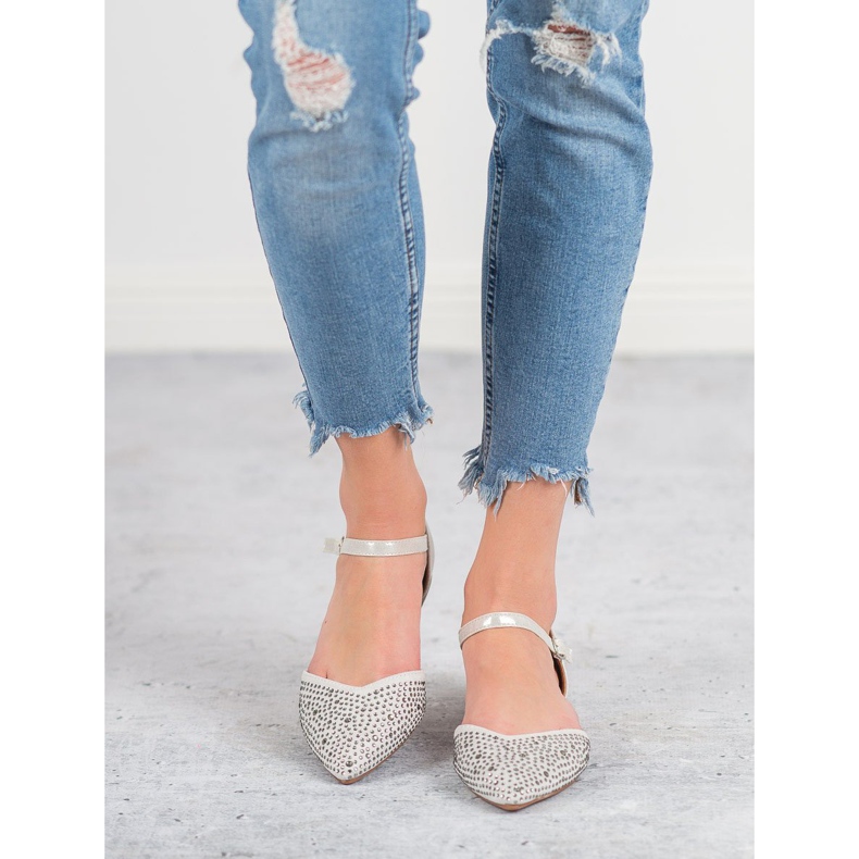 Primavera Ballerine fixate cu zirconiu cubic gri 1