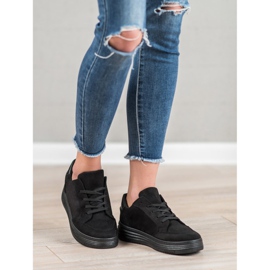 SDS Pantofi sport din piele de căprioară negru 2