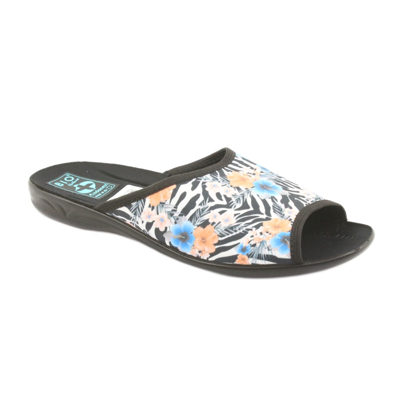 Papuci de damă zebra Adanex 23877 alb negru albastru portocale 1