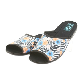 Papuci de damă zebra Adanex 23877 alb negru albastru portocale 3