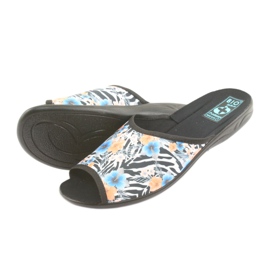 Papuci de damă zebra Adanex 23877 alb negru albastru portocale 4