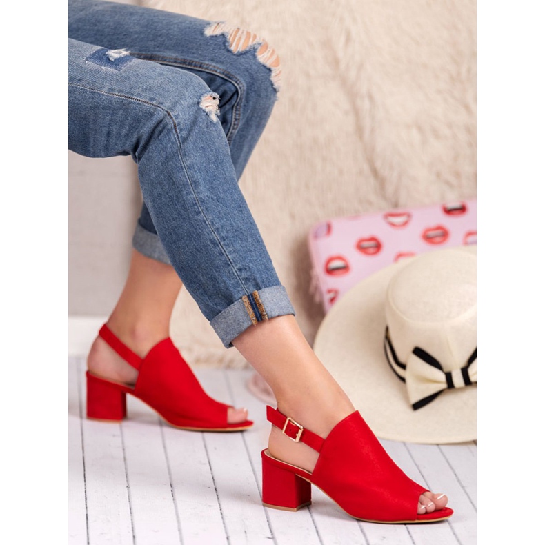 Super Mode Sandale Construite Pe Un Bar roșu 2