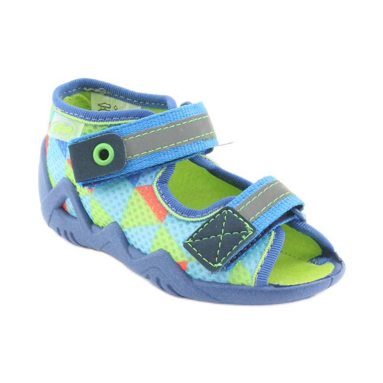 Papuci Befado 250P059 albastru, verde portocale 1