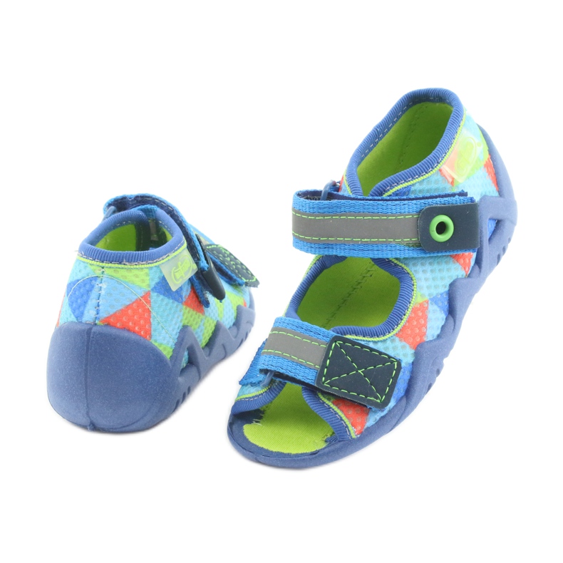 Papuci Befado 250P059 albastru, verde portocale 4