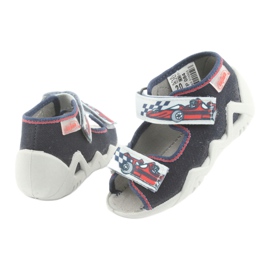 BEFADO Papuci pentru copii 250p084 Navy Blue/Roșu cu o mașină gri 4