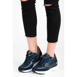 Kylie Pantofi bleumarin cu un model albastru 7