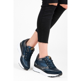 Kylie Pantofi bleumarin cu un model albastru 6