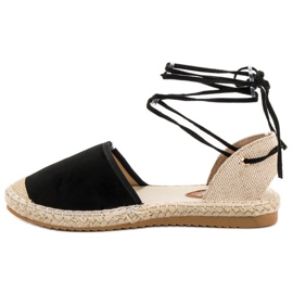 SHELOVET Espadrile înnodate negru 1