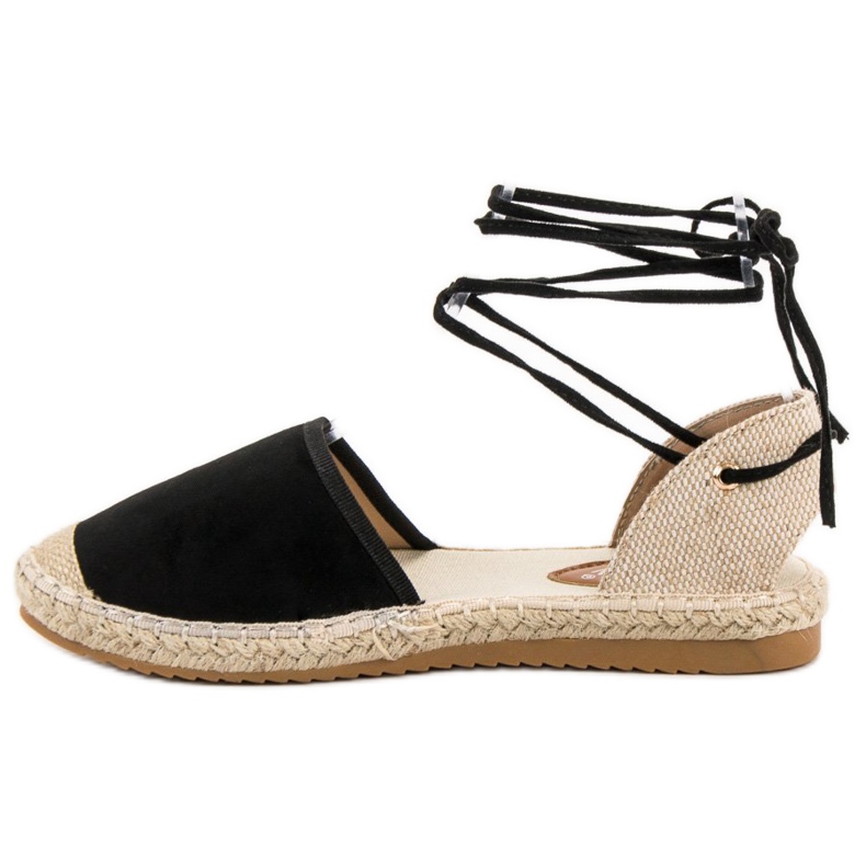 SHELOVET Espadrile înnodate negru 1