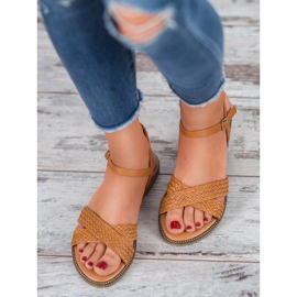 SHELOVET Sandale Camel maro 2