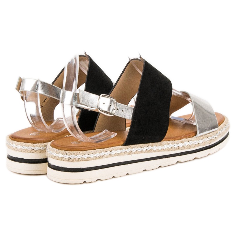 SHELOVET Sandale confortabile negru gri 2