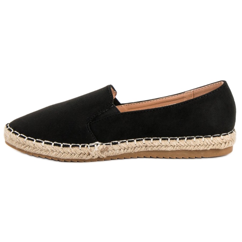 Primavera Espadrile din piele de căprioară negru 1