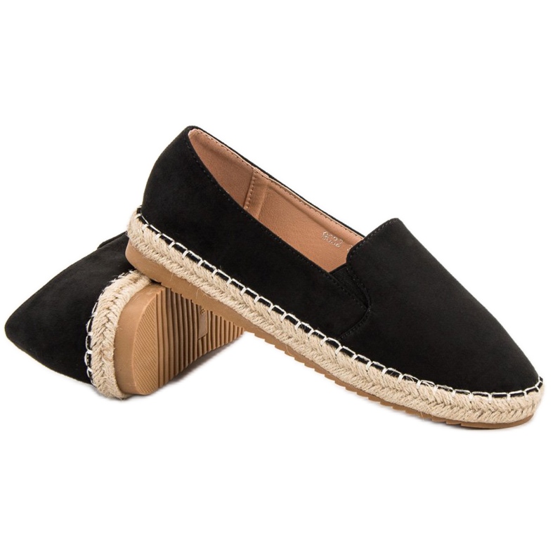 Primavera Espadrile din piele de căprioară negru 2