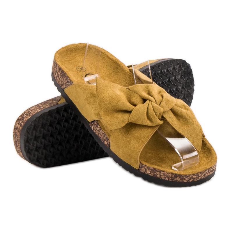 Cm Paris Papuci din piele galben 2