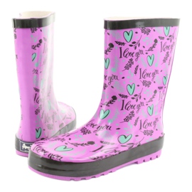 American Club Cizme americane cu inimă negru violet verde 4