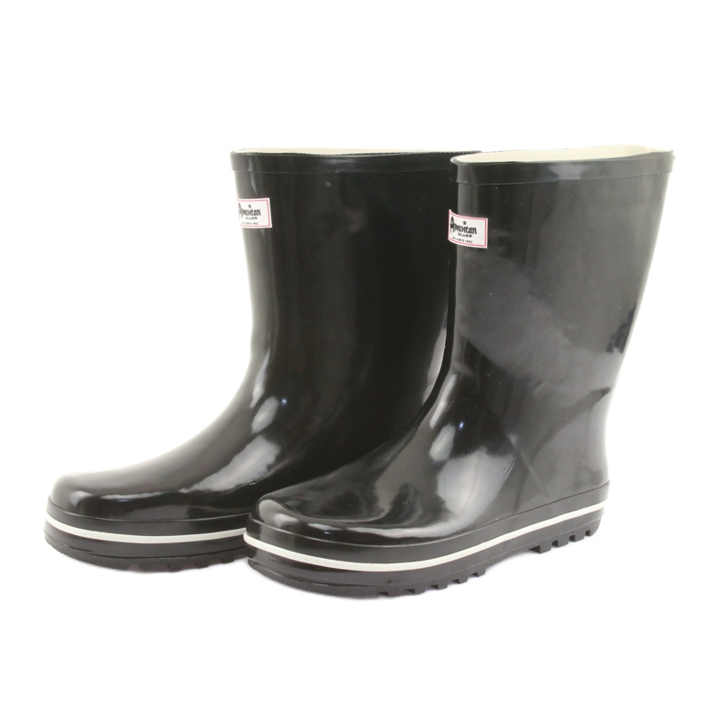 American Club galoși neizolați negri alb negru 3