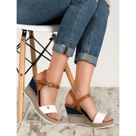 Goodin Sandale la modă alb maro 2 Goodin Sandale la modă alb maro 2