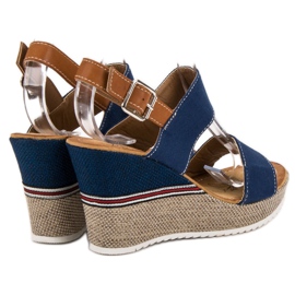 Goodin Sandale din denim maro albastru 1