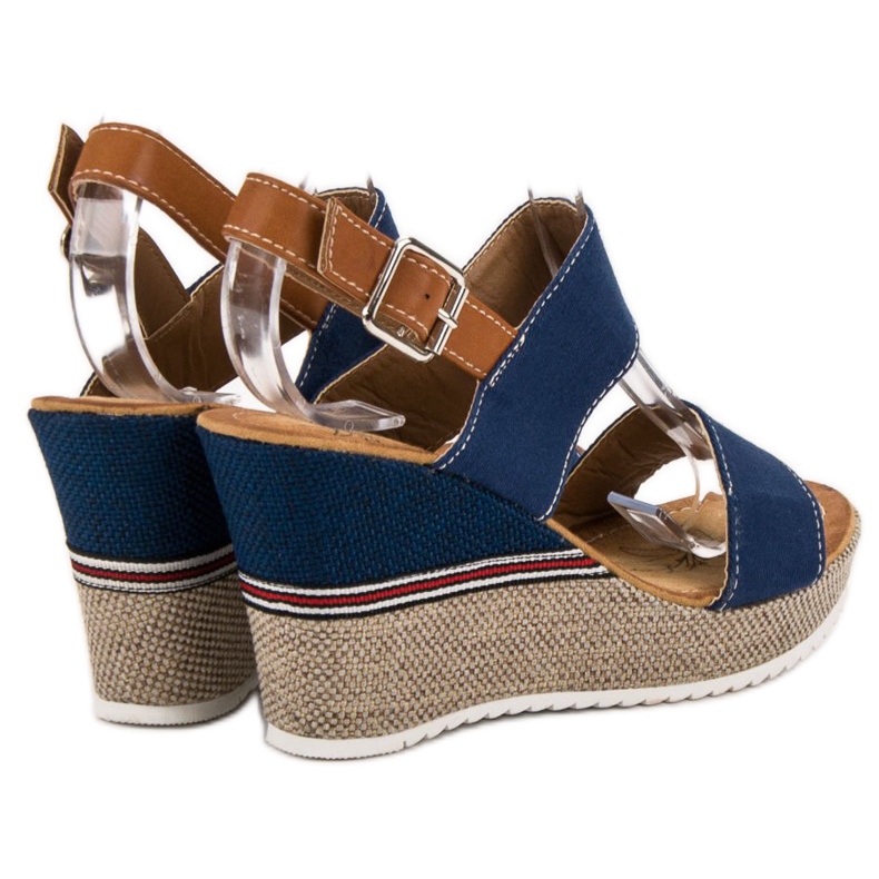 Goodin Sandale din denim maro albastru 1