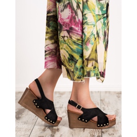 SHELOVET Sandale din piele intoarsa negru 2