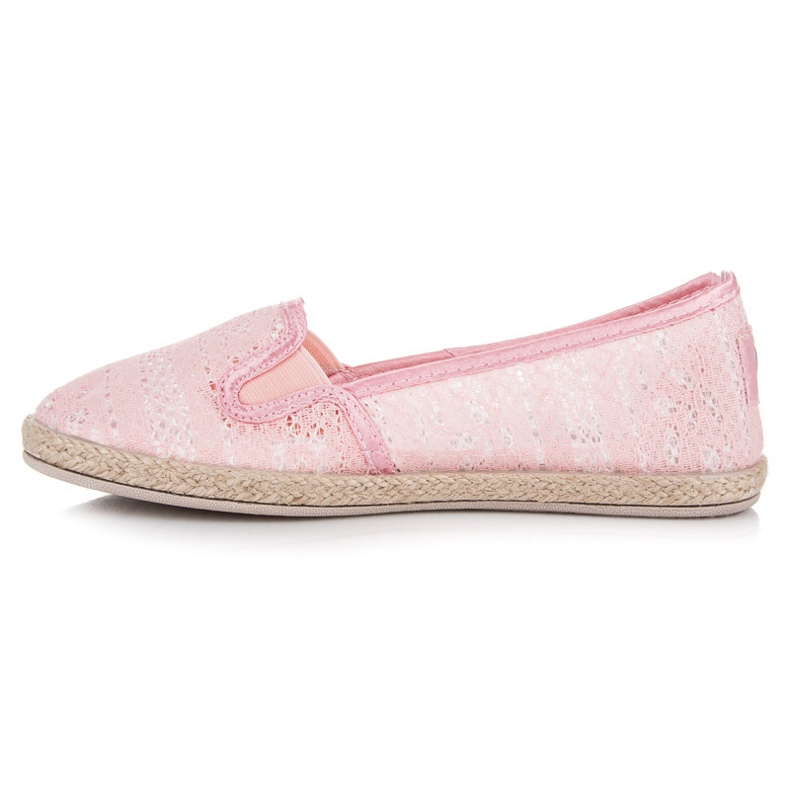 Balada Espadrile din Dantela Slip On roz 1