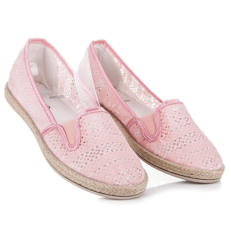 Balada Espadrile din Dantela Slip On roz 2