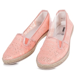 Balada Espadrile din Dantela Slip On portocale 1