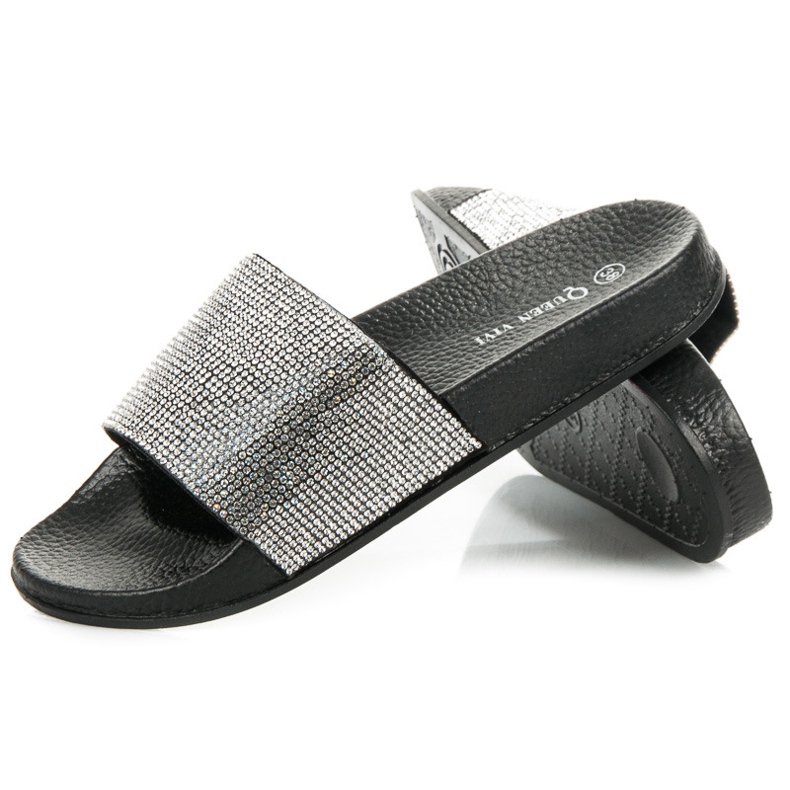 Queen Vivi Papuci Cu Cristale negru 1