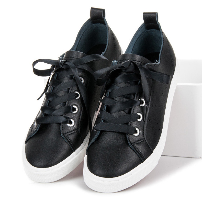 Kylie Pantofi Negri Legați Cu O Panglică negru 1