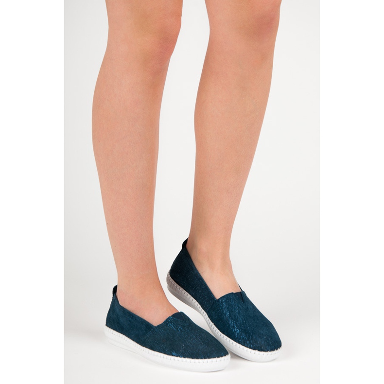 VINCEZA din piele albastru 1