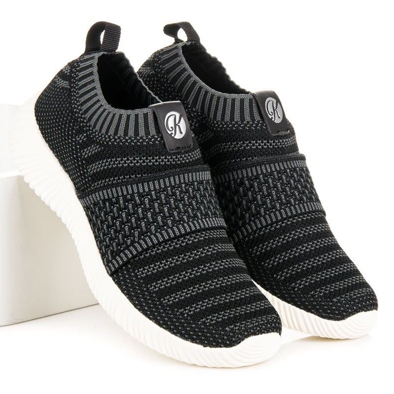 Kylie Adidași din material textil cu slip-on negru gri 2