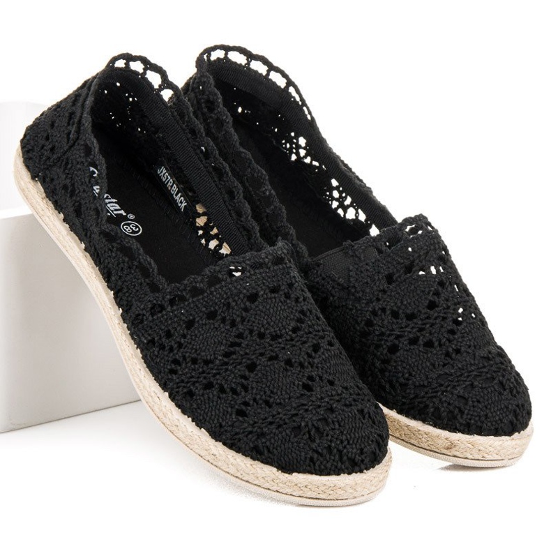 Seastar Espadrile din dantelă neagră negru 2 Seastar Espadrile din dantelă neagră negru 2