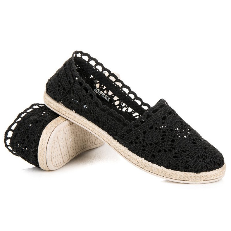 Seastar Espadrile din dantelă neagră negru 1
