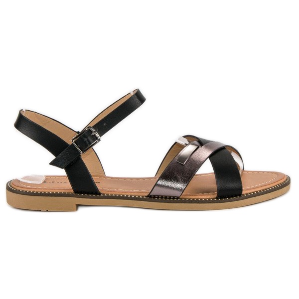 L. Lux. Shoes Sandale negre elegante negru 1