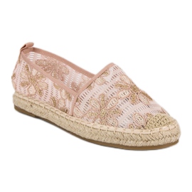 Seastar Espadrile din dantelă galben roz 1