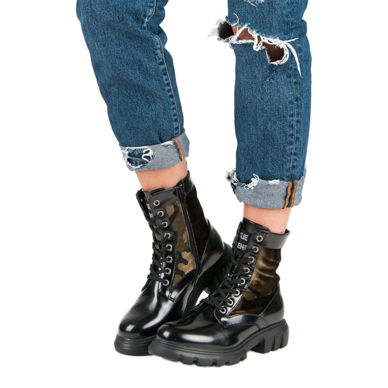 Kylie Cizme Glany Moro negru 2