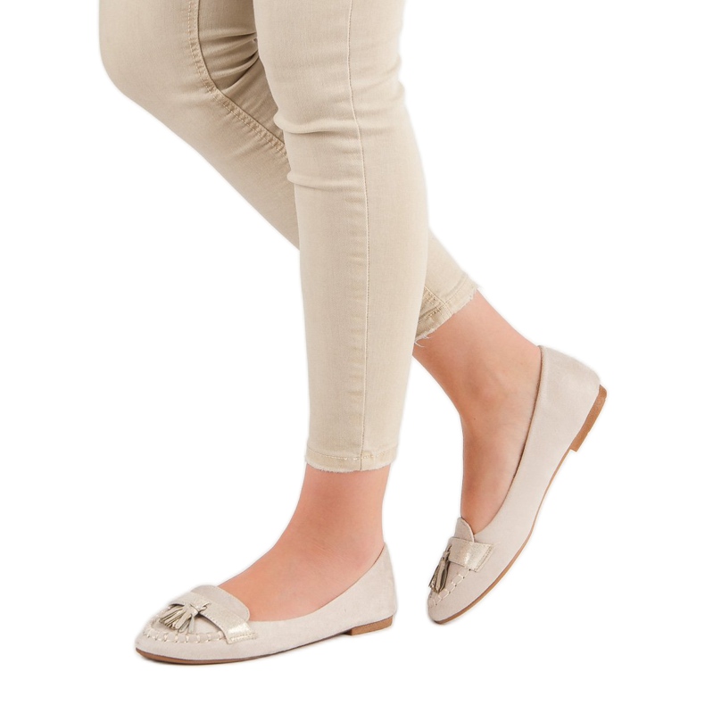 Small Swan Mocasini cu franjuri maro 1