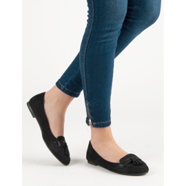 Small Swan Mocasini cu franjuri negru 1 Small Swan Mocasini cu franjuri negru 1