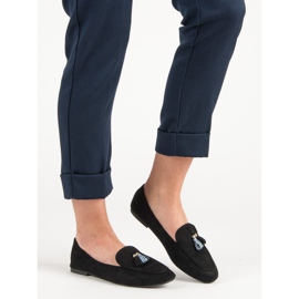 Small Swan Mocasini cu sclipici negru 1