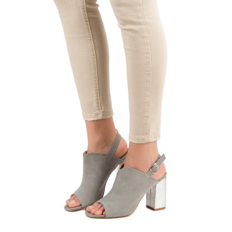 Sandale construite pe un bar VINCEZA gri 2