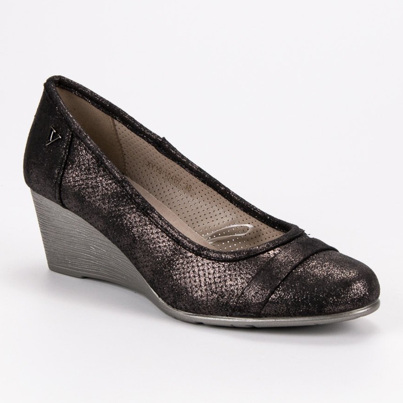 Vinceza Pompe Glitter Wedge maro 1 Vinceza Pompe Glitter Wedge maro 1