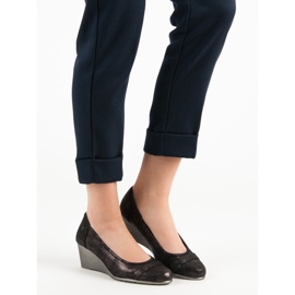 Vinceza Pompe Glitter Wedge maro 2