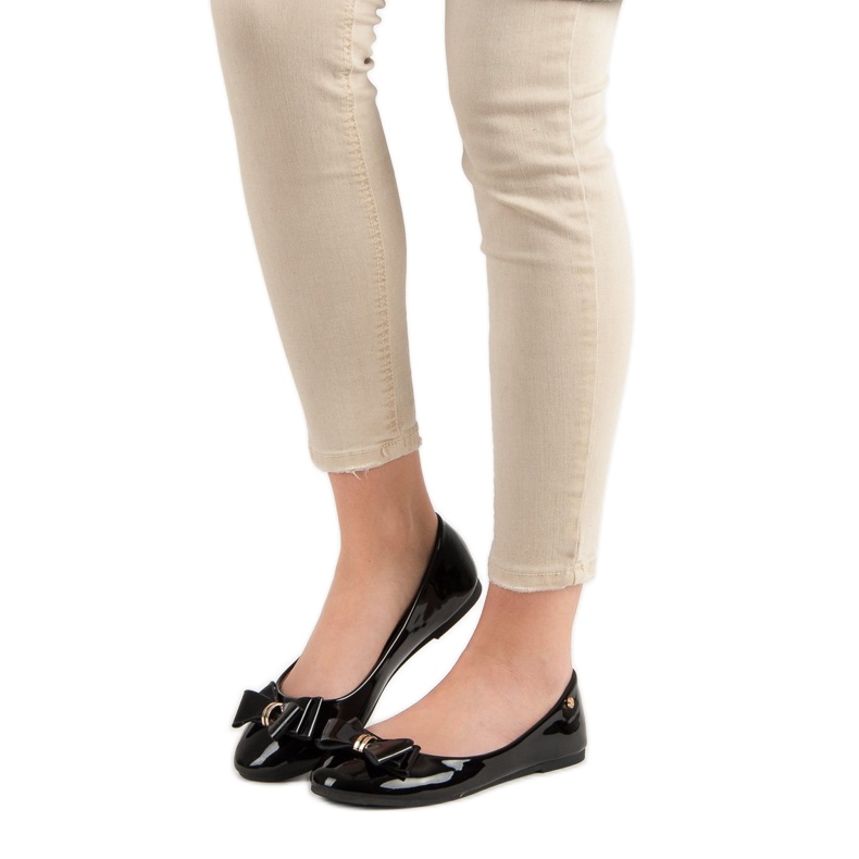 Balerine lăcuite cu arc VINCEZA negru 2 Balerine lăcuite cu arc VINCEZA negru 2