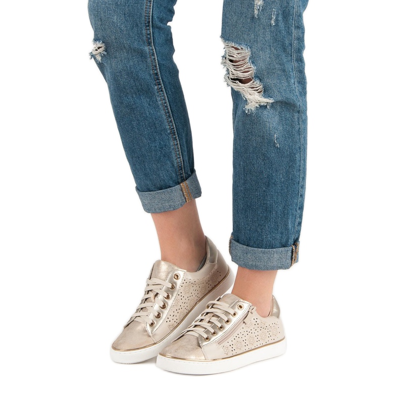 Kylie Adidași casual de aur 1