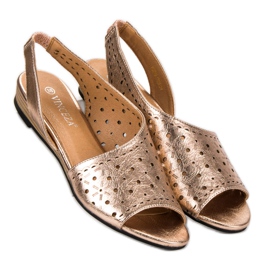 Sandale ajurate VINCEZA galben 1