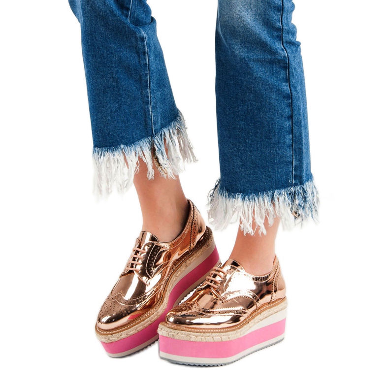 Corina Pantofi cu pană la modă galben 2