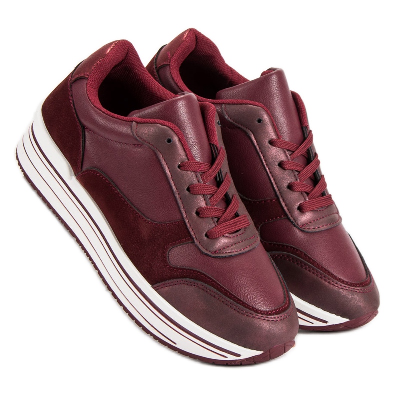 Pantofi sport Burgundy multicolor roșu 2