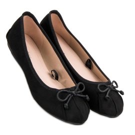 Lucky Shoes Balerini cu legătură neagră negru 6